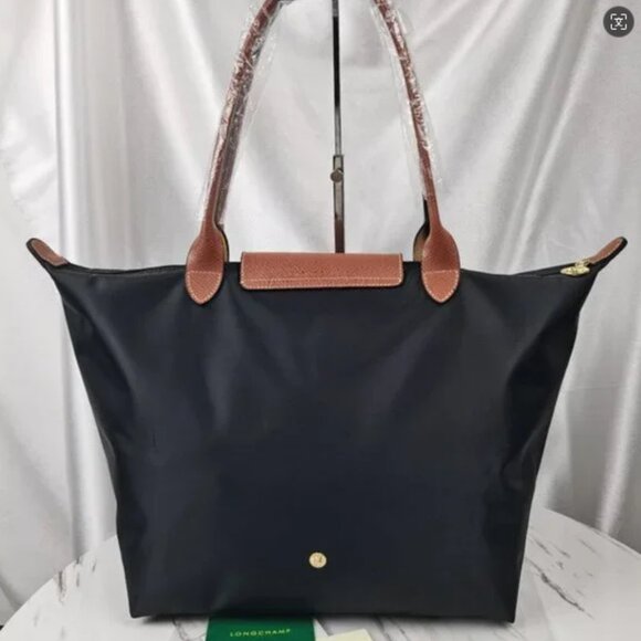 Black Longchamp Handle Bag Le Pliage Nylon Tote Shoulder Bag - Picture 3 of 7
